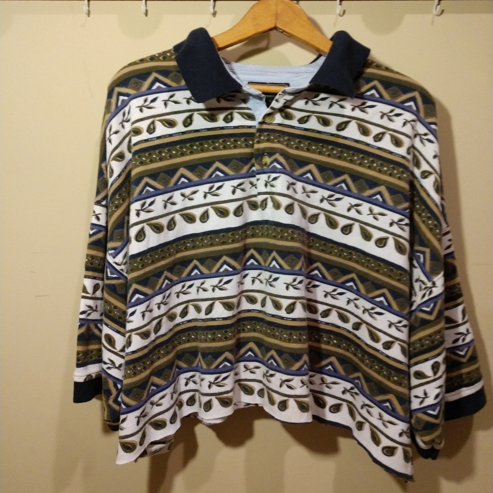 Cropped Thrifted Grandpa Shirt